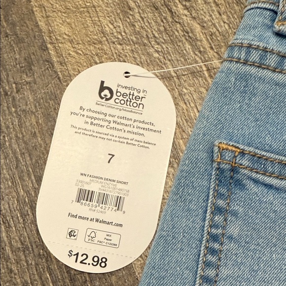 Wonder Nation Floral Embroidered Denim Shorts - Dark Blue and Light Blue - Picture 8 of 15